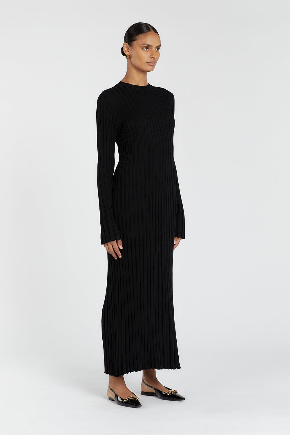 ADA BLACK LONG SLEEVE MIDI DRESS Clothing DISSH Boutiques 