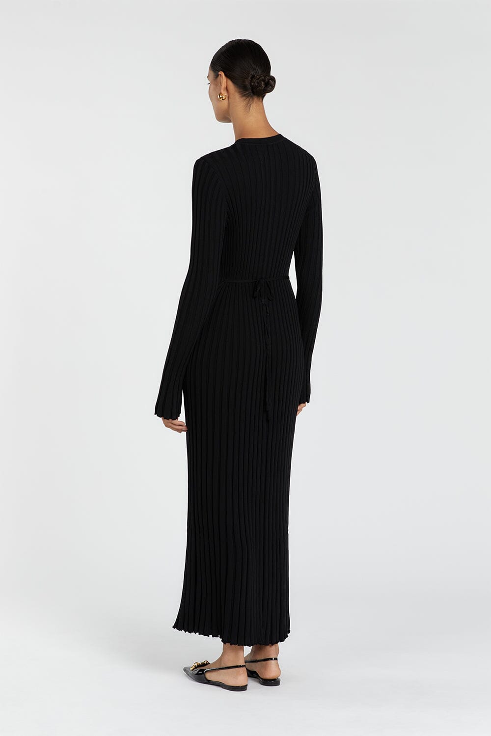 ADA BLACK LONG SLEEVE MIDI DRESS Clothing DISSH Boutiques 