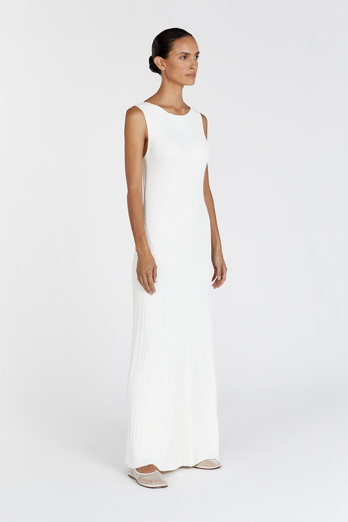 IVY OFF WHITE S/LESS MIDI DRESS | Dissh