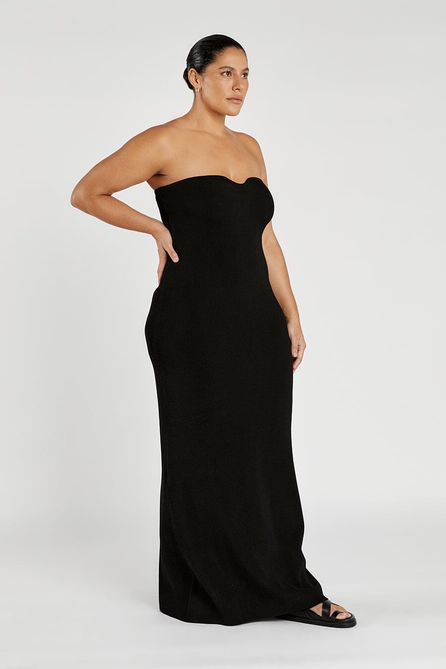 Black bandeau maxi outlet dress