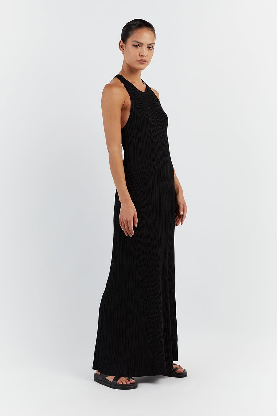 Backless Black Maxi Dress